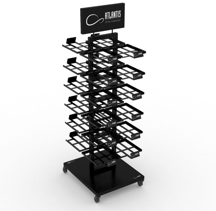 Стойка напольная_ATLANTIS BLACK RETAIL DOUBLE SIDE DISPLAY