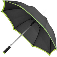 Зонт-трость Highlight, черный с зеленым