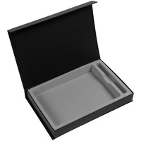 Коробка Silk с ложементом под ежедневник 15х21х2,7 см. и ручку, черная